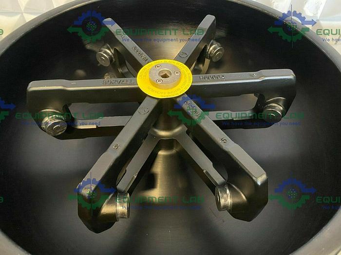 Used Sorvall  H6000A Swing Bucket Rotor 5000RPM w/ 6 1000mL Buckets and Locking Stud