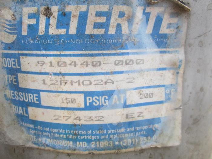 Used Filter, Cartridge, S/st, Filterite, 150 PSI (2) #S739963