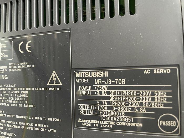 Used Mitsubishi Melservo MR-J3-70B