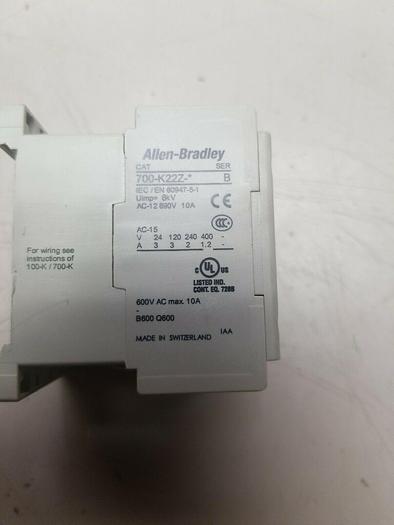 Used Allen Bradley 700-K22Z SerieS B Control Relay