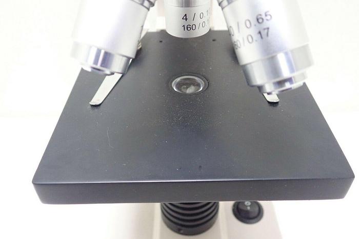 Used Ken A Vision Model T-1180C Monocular Microscope w/ 3 Objectives