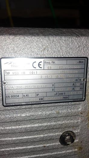 Used RIETSCHLE THOMAS VACUUM PUMP – MODEL VGD 10