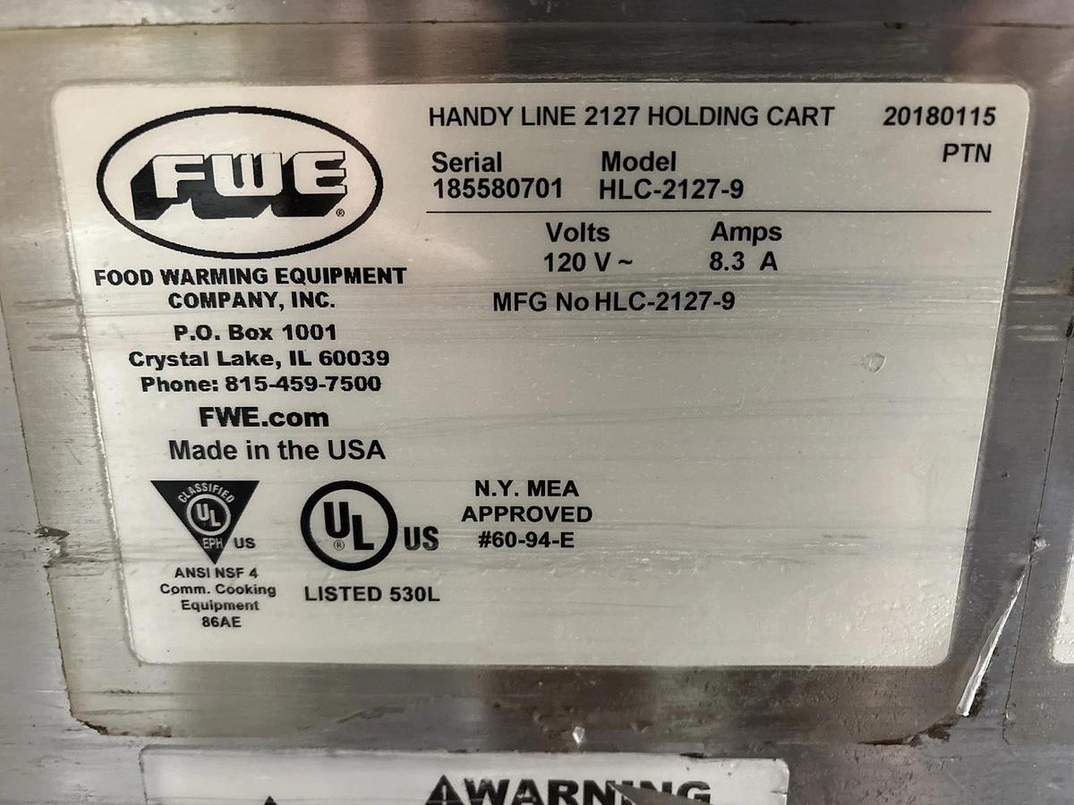 Used FWE HLC-2127-9 Half Height, Mobile, Insulated Heated Cabinet w/ 18 Pan Capacity, 120V