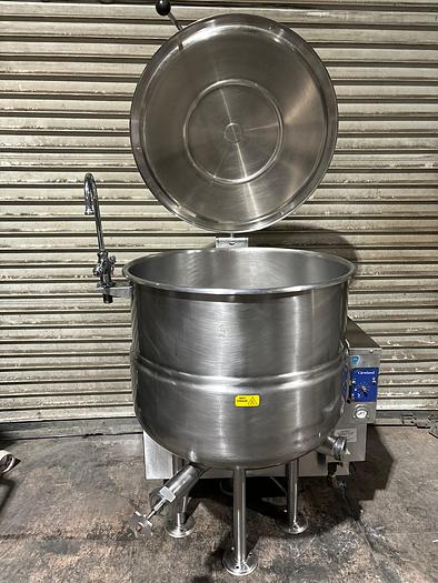 Used Cleveland KGL-40 PROPANE 40 Gallon Stationary 2/3 Steam Jacketed Kettle w/ Faucet