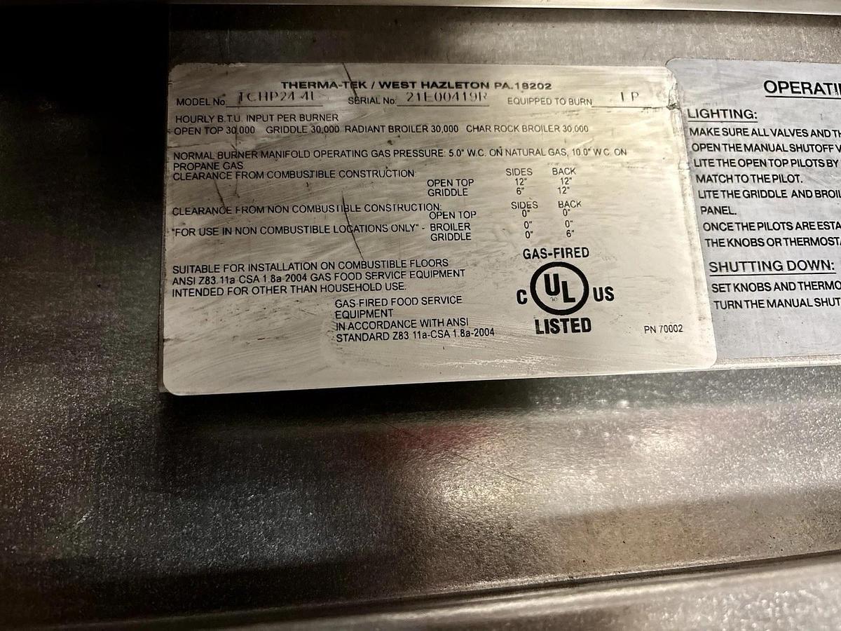 Therma-Tek TCHP24-4L 24-inch 4-Burner Countertop Gas Hot Plate - LP Propane - NEW