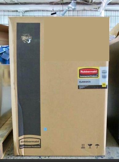 Used New* 51 Gallon Round Perforated Waste Receptacle w/ Insert