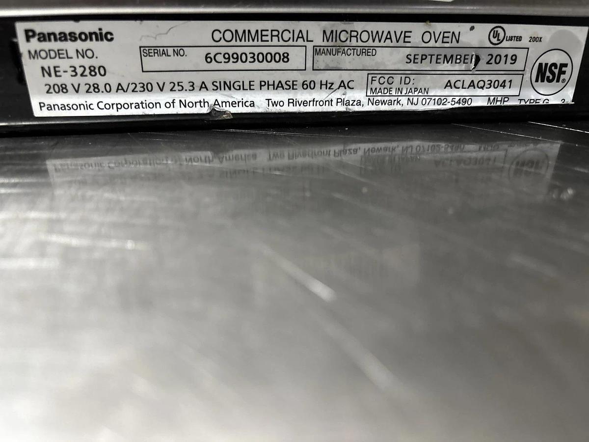 Used Panasonic Pro 2 Sonic Steamer Microwave | NE-3280 3200 Watt 208/240 1 Ph.