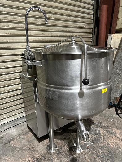 Used Cleveland KGL-40 PROPANE 40 Gallon Stationary 2/3 Steam Jacketed Kettle w/ Faucet