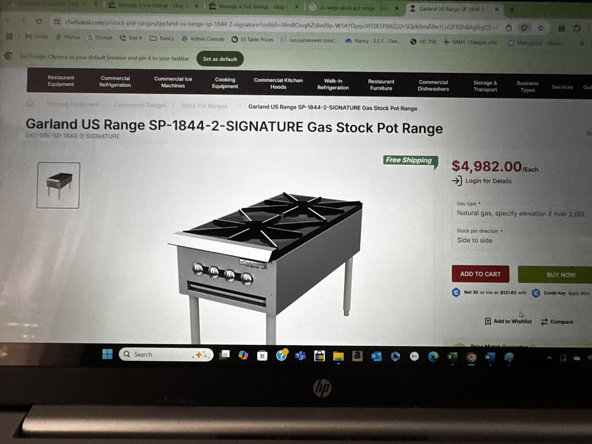 Used Garland US Range SP-1844-2-SIGNATURE Gas Stock Pot Range, 2 - 3 Ring Burners