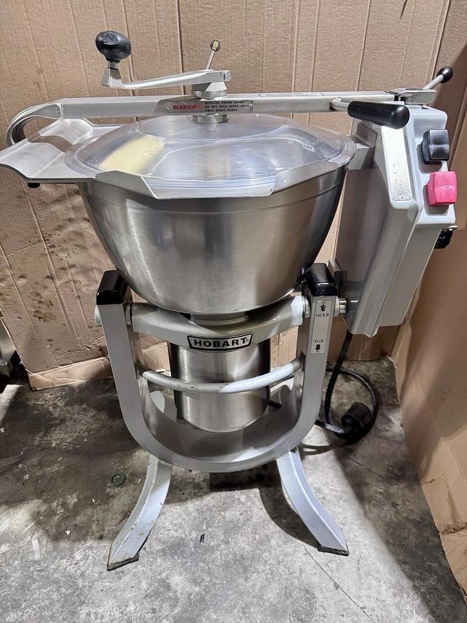 Used Hobart HCM450 45 Qt. Vertical Cutter Mixer w/Tilt & All Blades/Scrapers. TESTED