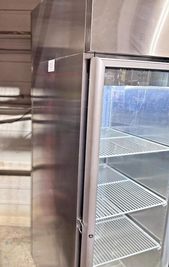 Used Norlake PR243SSG Stainless Steel Reach-In Refrigerator w/ Pass-Thru Doors, 1-Glass, 1-Solid Door
