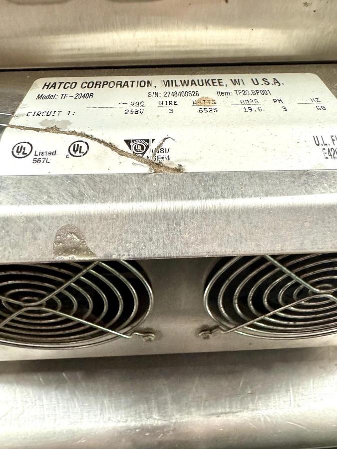Used Hatco TF-2040R Countertop Thermo Finisher / Cheese Melter, 208V, 3 Phase