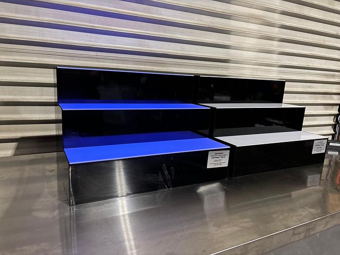 Used Set of 2 - 18" 3 Tier LED Illuminated Shelves Liquor Bottle Bar Display Stands