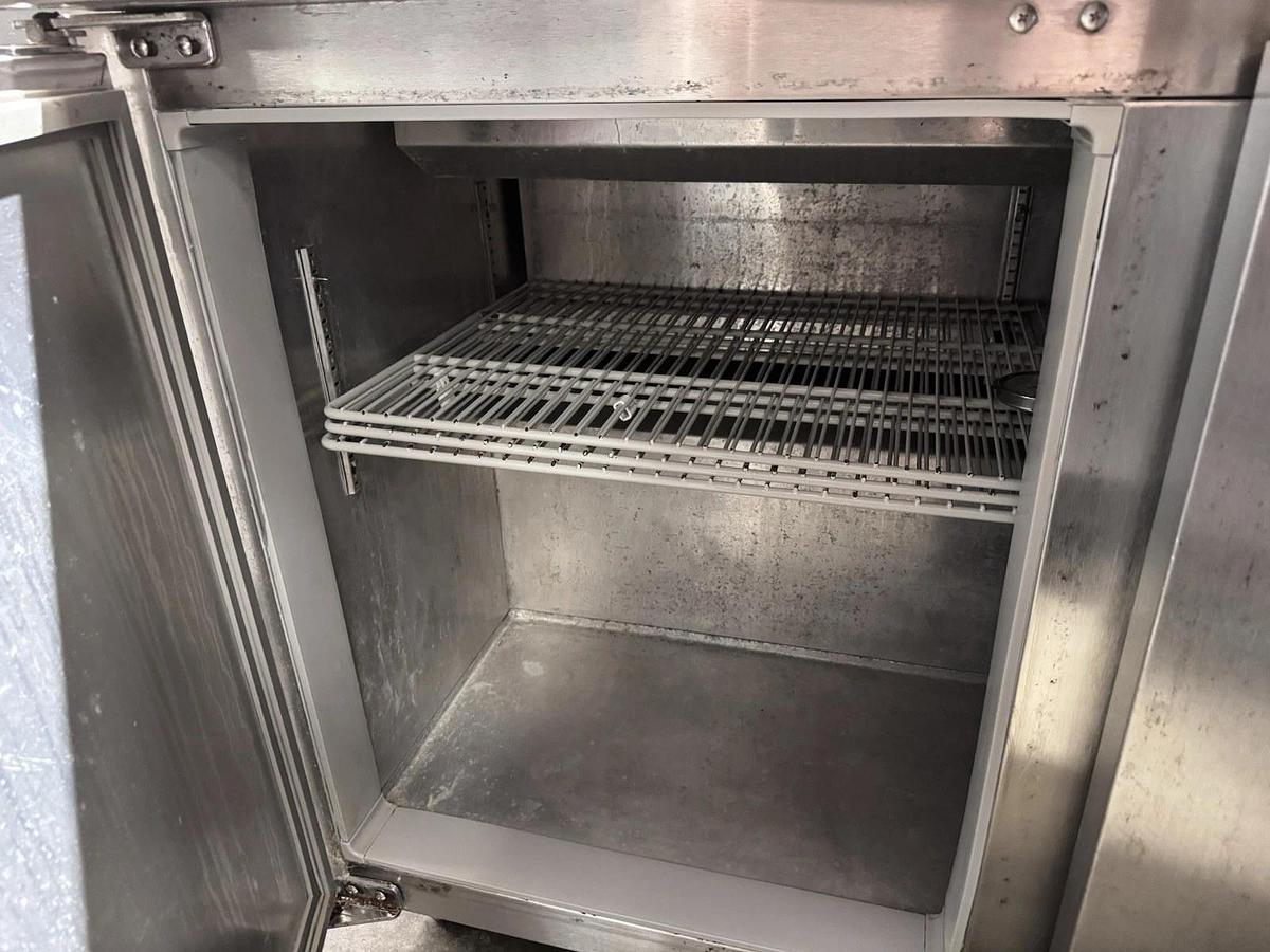 Used Continental SW72N18 72" 18 Pan Sandwich / Salad Prep Station w/ 3 Door Refrigerator