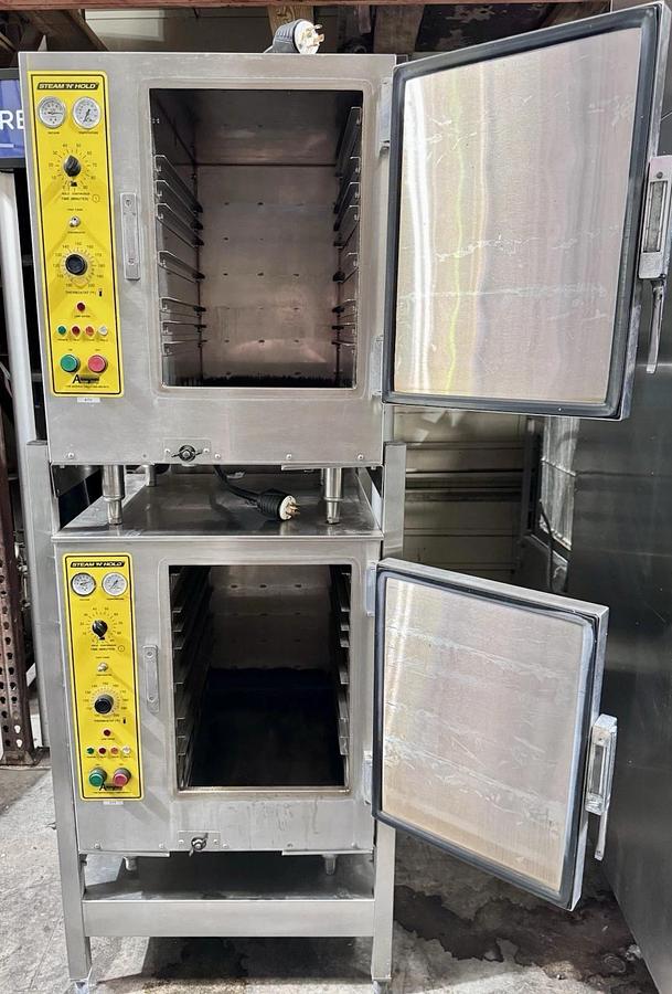 Used Accutemp Steam N Hold Electric Steamer Double Stack w/ Stand, Refurbished