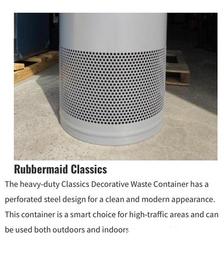 Used New* 51 Gallon Round Perforated Waste Receptacle w/ Insert