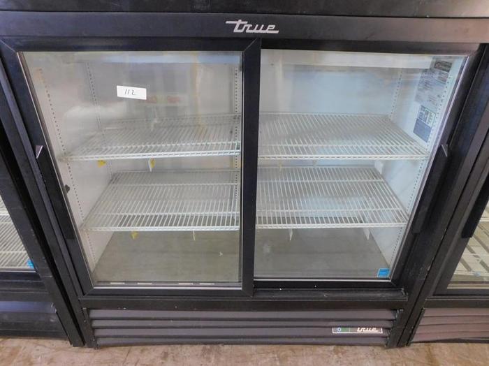 Used True GDM-41SL-48-HC-LD 46" Two Section Glass Door Merchandiser Refrigerator