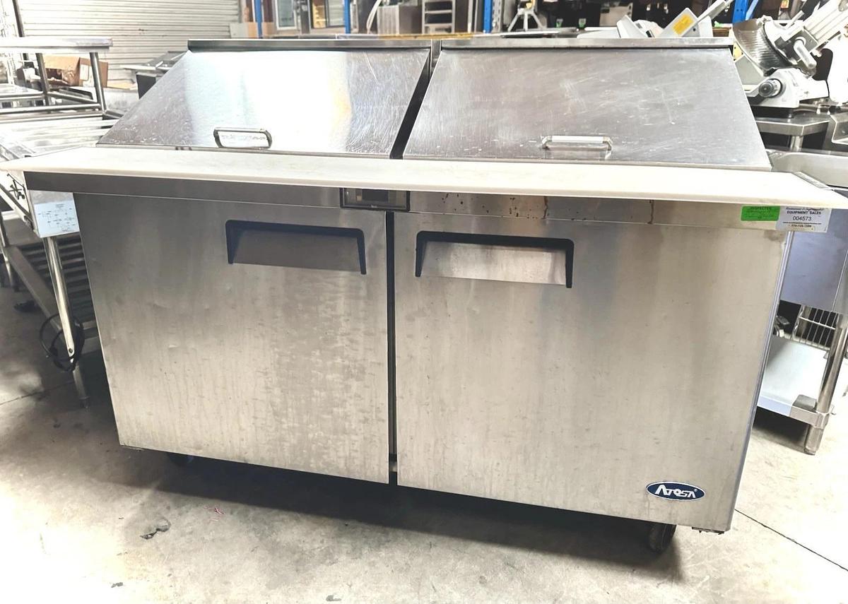 Used Atosa MSF8307GR 60" Mega Top Salad Sandwich Prep Station Table 24 Pan,17.2 Cu.Ft