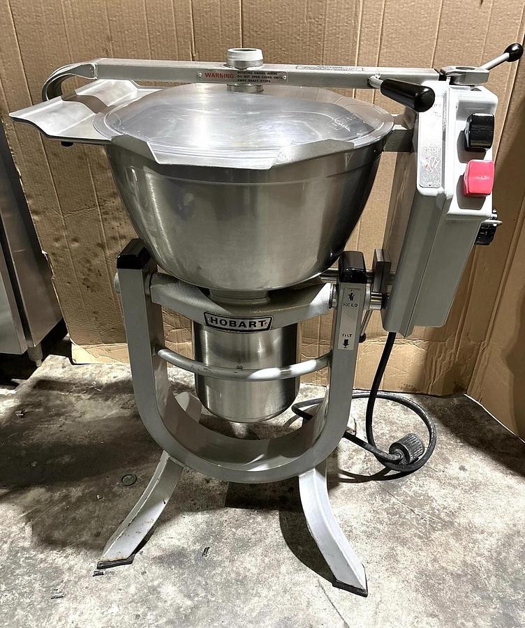 Used Hobart HCM450 45 Qt. Vertical Cutter Mixer w/Tilt & All Blades/Scrapers. TESTED