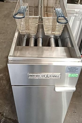 Used American Range 50 lb. All Stainless Gas Deep Fat Fryer - 120,000 BT, AF-45-50