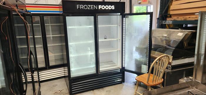 Used True 2-Door Glass Freezer Frozen Food Merchandiser, GDM-49F-LD Freezer
