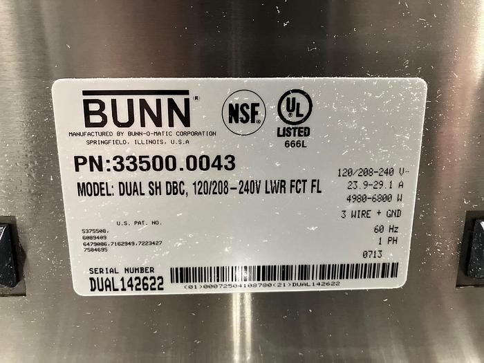 Used Bunn BrewWISE® Dual Soft Heat® Coffee Brewer w/ Smart Funnel, 33500 DUAL SH DBC®
