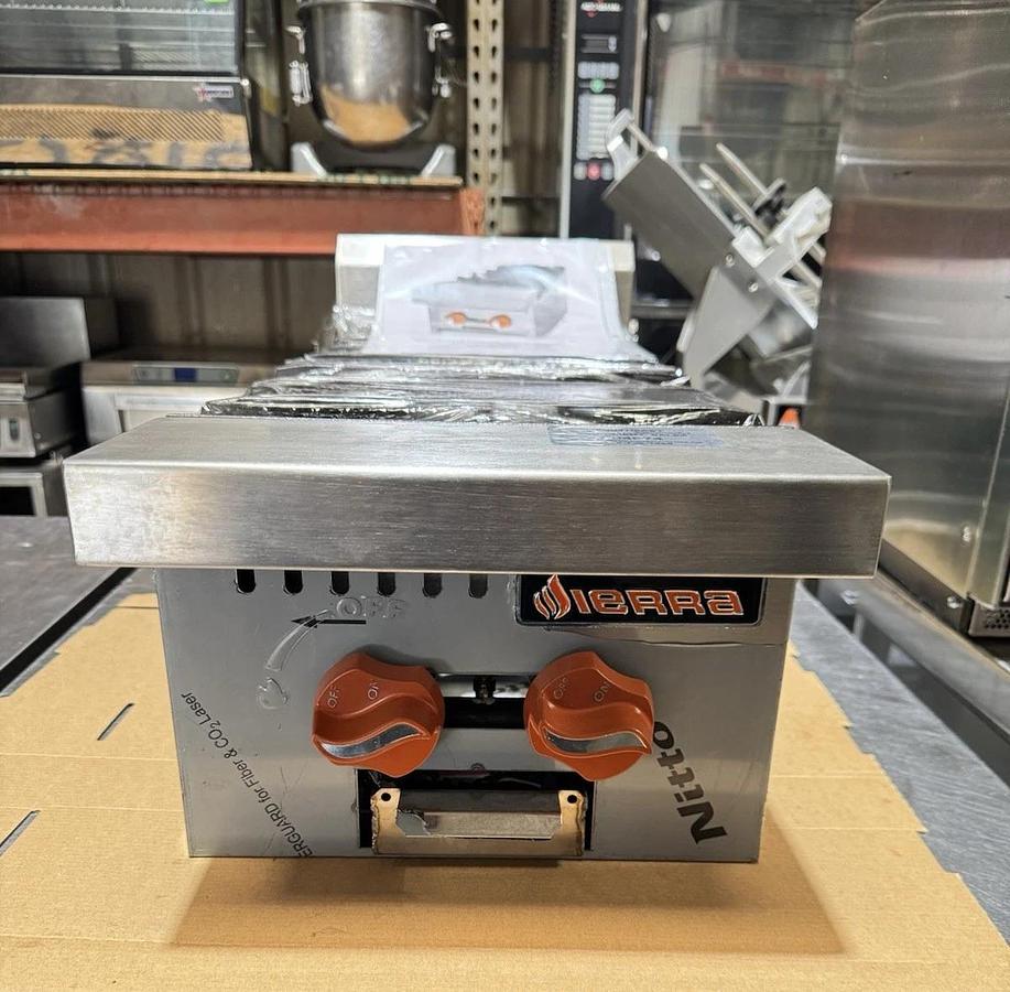 Sierra SRHP-2-12 12" Countertop Gas Hotplate 2 Burners, Manual Controls 50,000 BTU, NEW