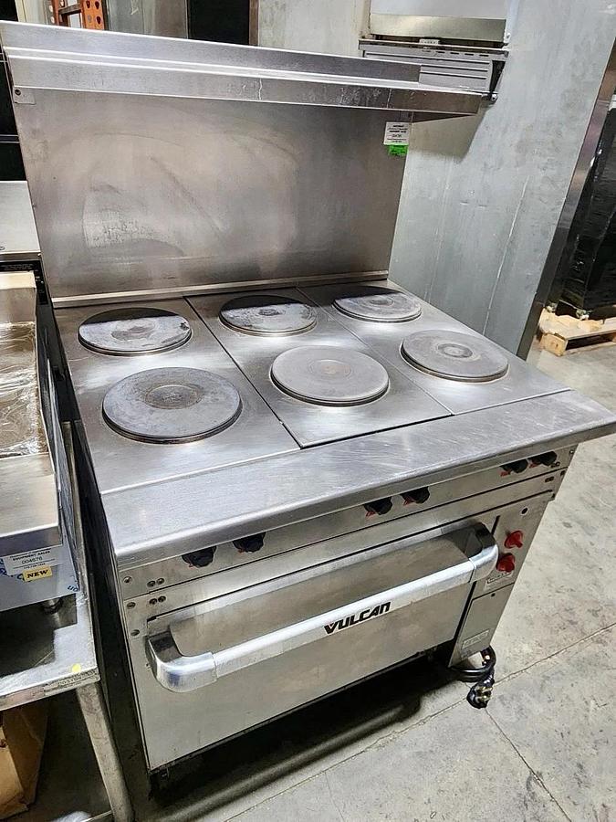Used Vulcan EV36S-6FP208 36" Electric Range w/ 6 French Hot Plates, 208v/1Ph