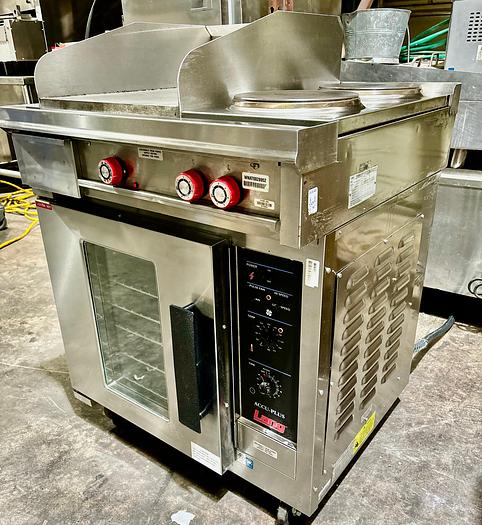 Used LANG RT30 Accu-Plus Electric 2 Burner Range with 18" Griddle & Convection Oven