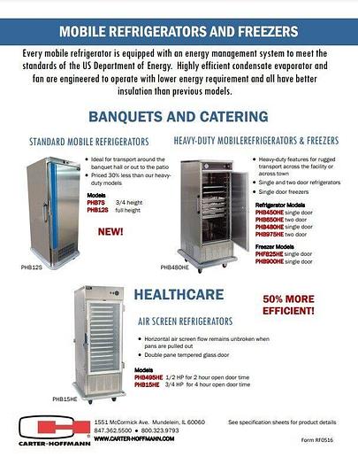 Used Carter-Hoffmann PHB480HE Full Size Insulated Mobile Refrigerated Cabinet w/ Universal Slides