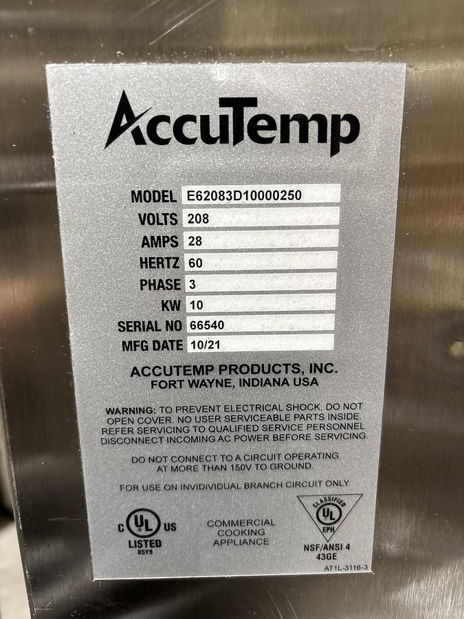 Used AccuTemp Evolution E62083D 6-Pan Convection Steamer 208v/3ph w/ Optional Stand