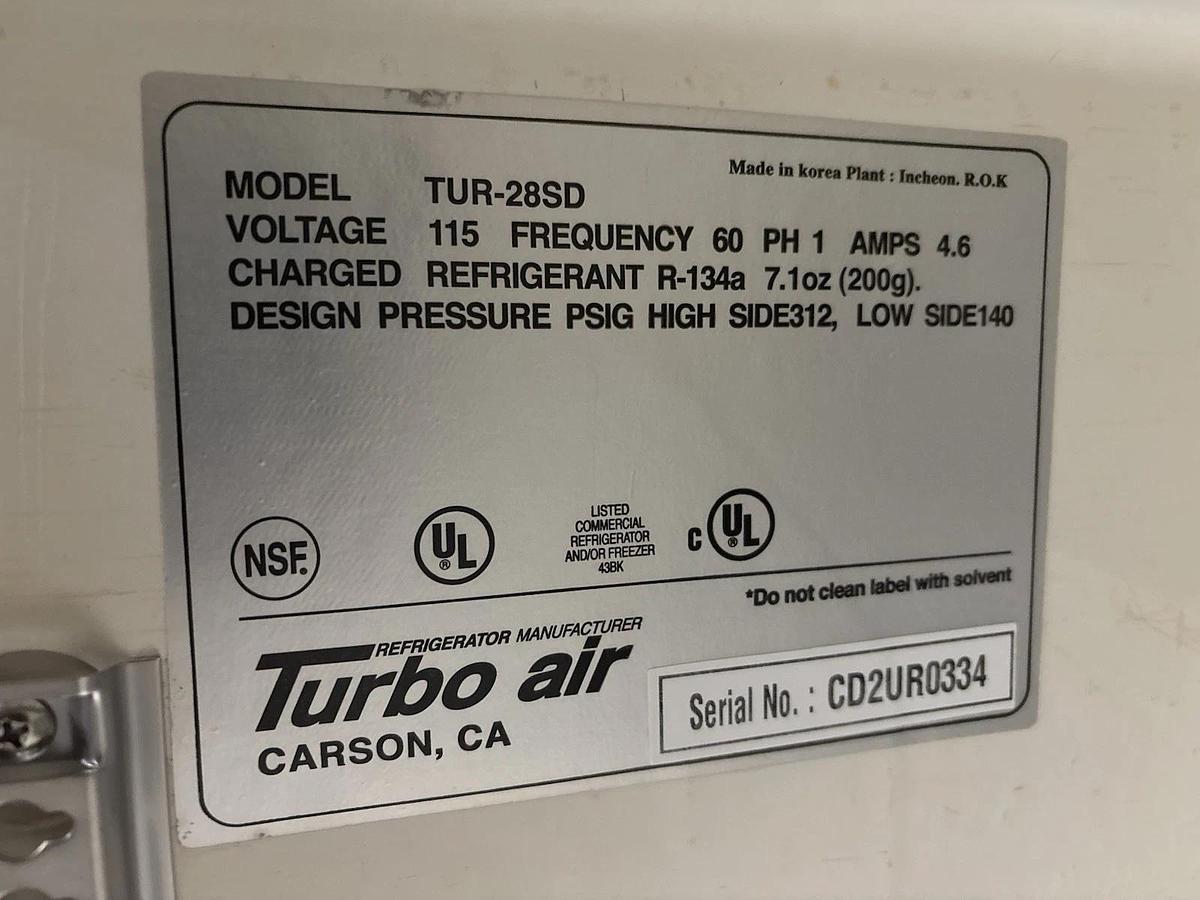 Used Turbo Air TUR-28SD 28" S/S Under Counter Refrigerator ~ Great Condition