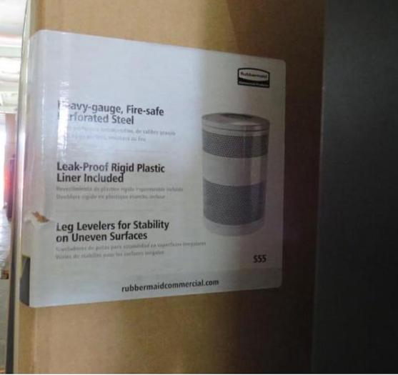 Used New* 51 Gallon Round Perforated Waste Receptacle w/ Insert