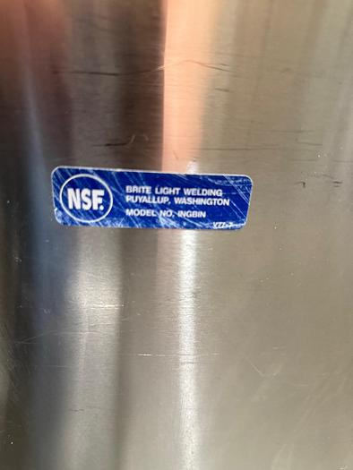 Used Baxter Ingredient Bin, 1-Compartment, Mobile, Stainless Steel with Sliding Cover