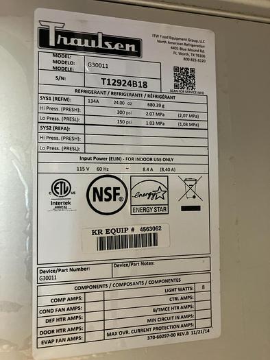 Used Traulsen G30011 77" G Series Solid Door Reach-In Refrigerator