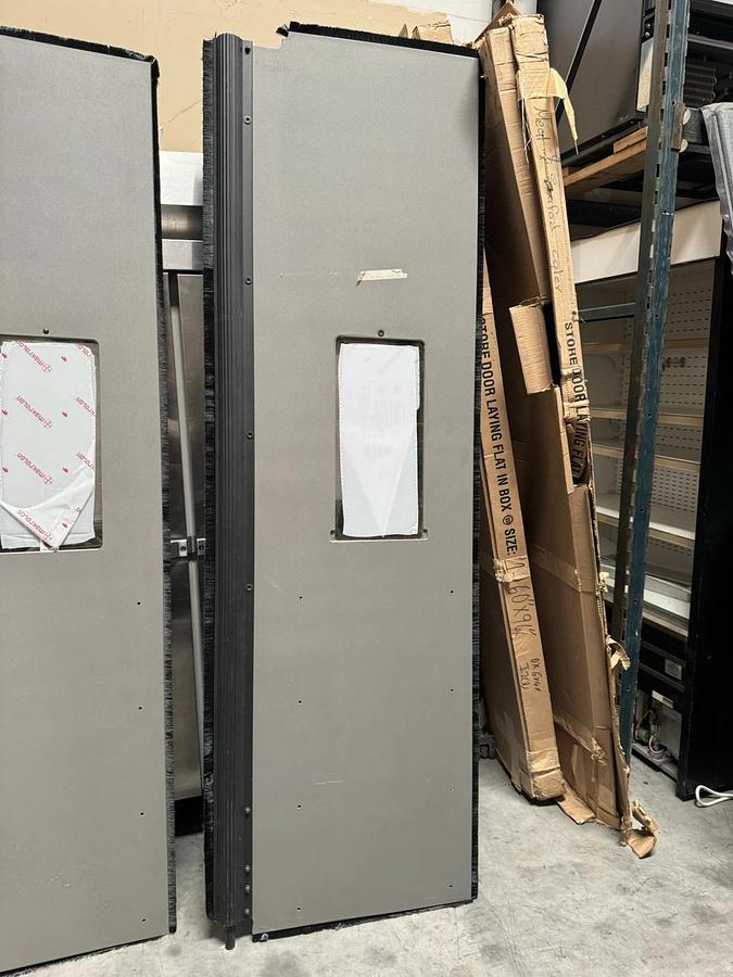 Used Set of 2 NEW - 30" x 96" Impact Traffic Swing Door with View Window and Hardware