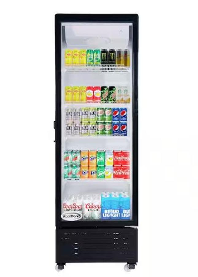 Koolmore 23 in. Commercial Glass Door Merchandiser Display Refrigerator 10 cu. ft. in Black