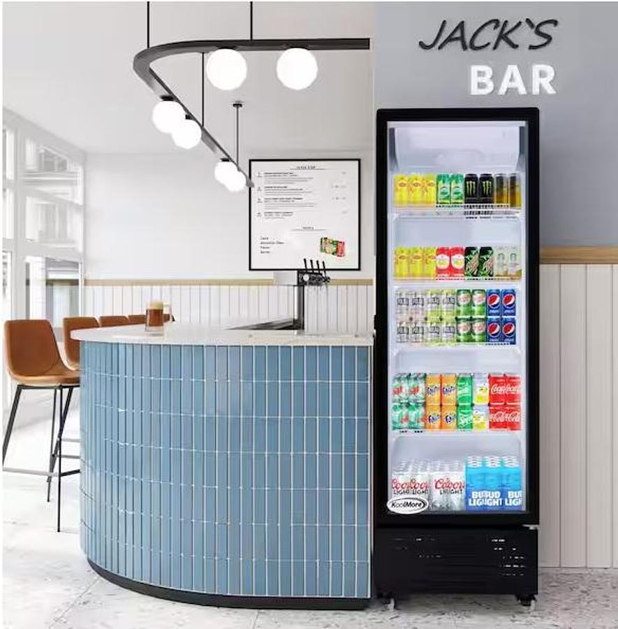 Koolmore 23 in. Commercial Glass Door Merchandiser Display Refrigerator 10 cu. ft. in Black