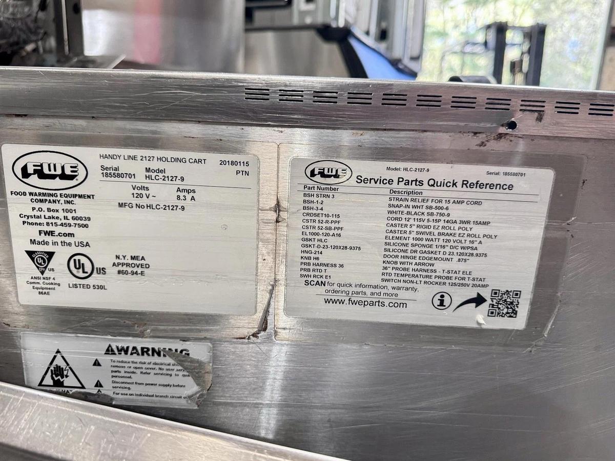 Used FWE HLC-2127-9 Half Height, Mobile, Insulated Heated Cabinet w/ 18 Pan Capacity, 120V