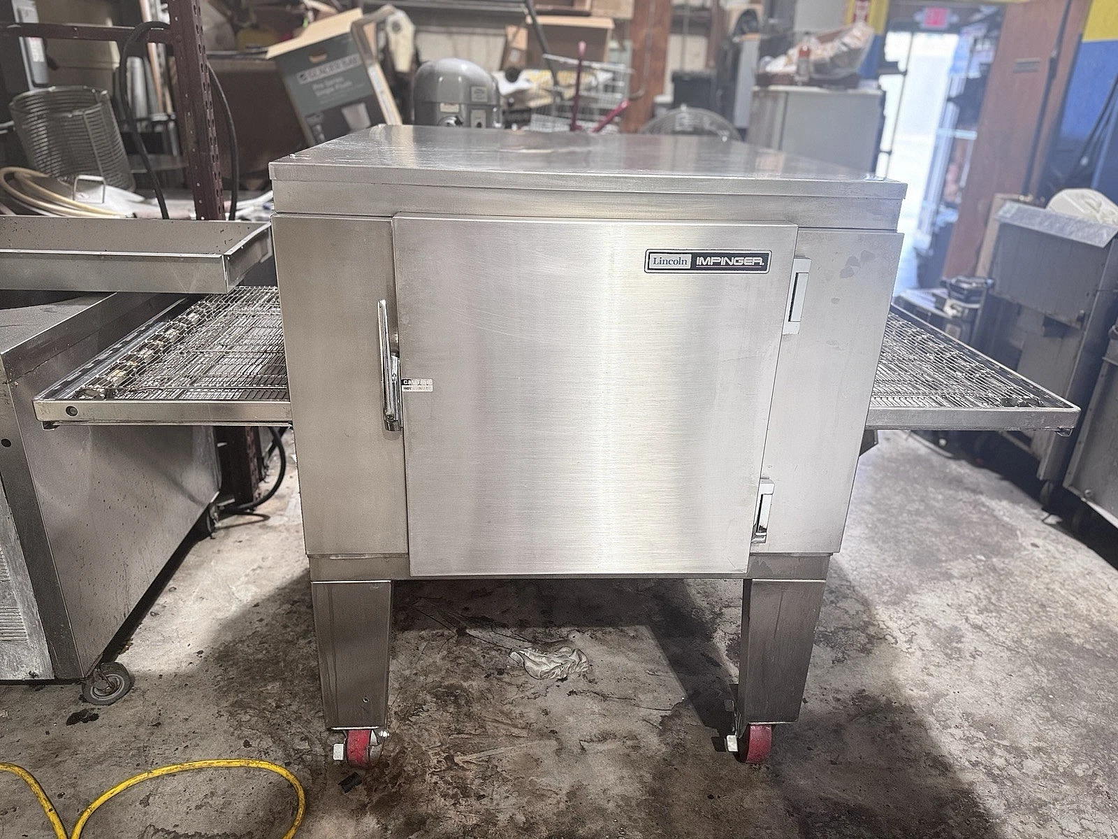 Used Lincoln Impinger 1450 Single Deck Gas Fired Conveyor Pizza Oven 78"
