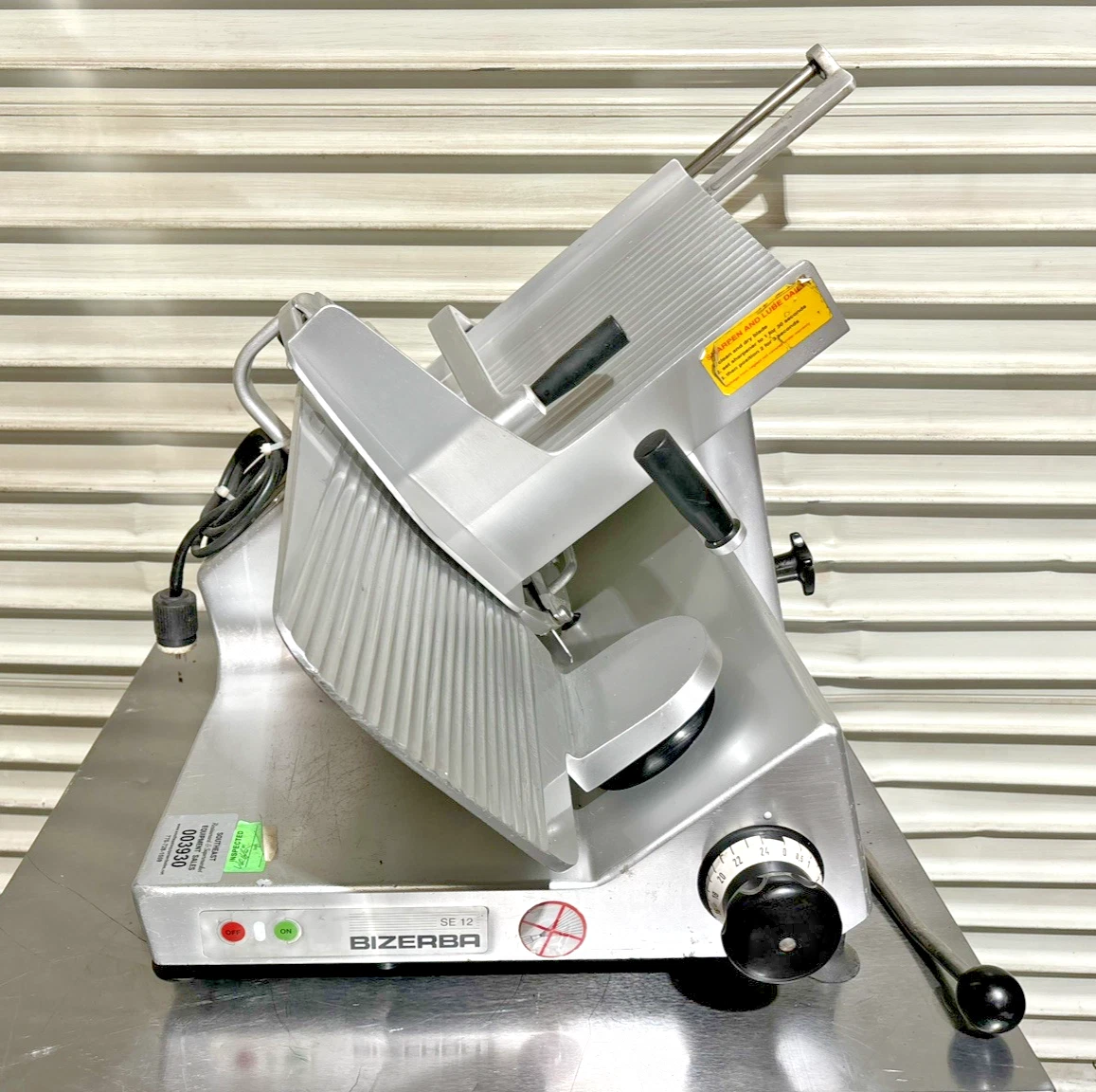 Used Bizerba SE12 Manual Deli Meat and Chees Slicer with Grabber