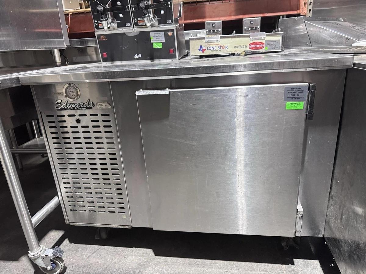 Used Edwards Custom 1 Door Undercounter / Worktop Refrigerator 48"Lx36"Dx35.6"H