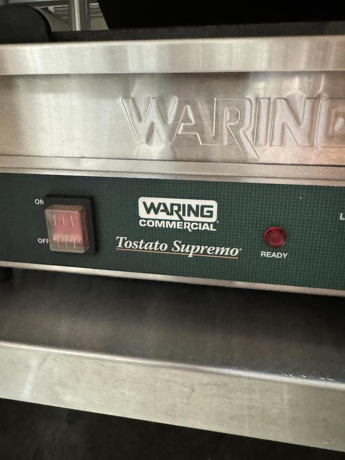 New * Waring WPG150 Panini Perfetto Grooved Top & Bottom Panini Sandwich Grill