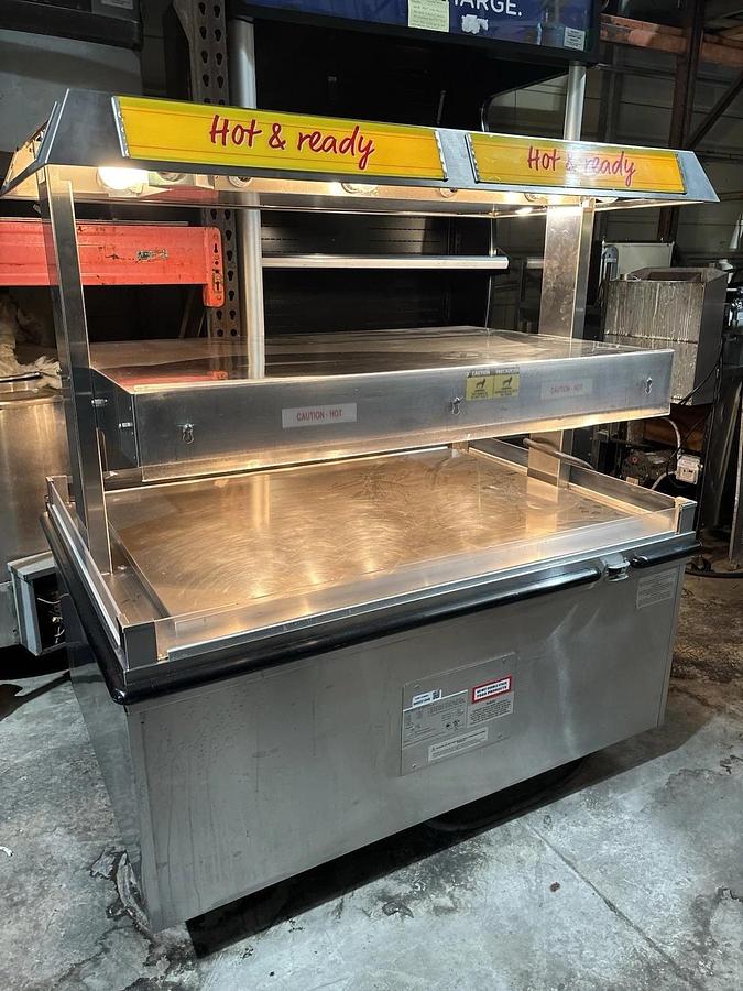 Used Hardt Self Service Heated Island Display, Zone 4, Holds 28 Chicken Domes, TESTED