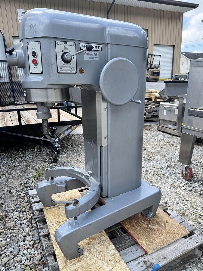 Used Hobart H600 60Qt Floor Mixer, 2 Attachments,4 Speed 240V w/ Optional 440V, 3 Ph
