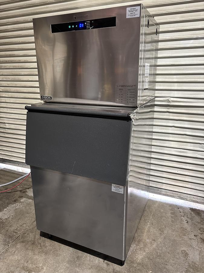 Used Osion OCM-500 30" Air Cooled Cube Ice Machine 500 lbs/24 hours w/ Bin, 115V