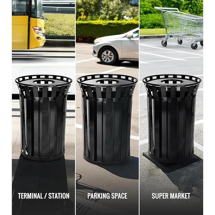 Alpine 38 Gallon Metal Commercial Indoor/Outdoor Waste Receptacle, Trash Can