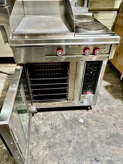 Used LANG RT30 Accu-Plus Electric 2 Burner Range with 18" Griddle & Convection Oven