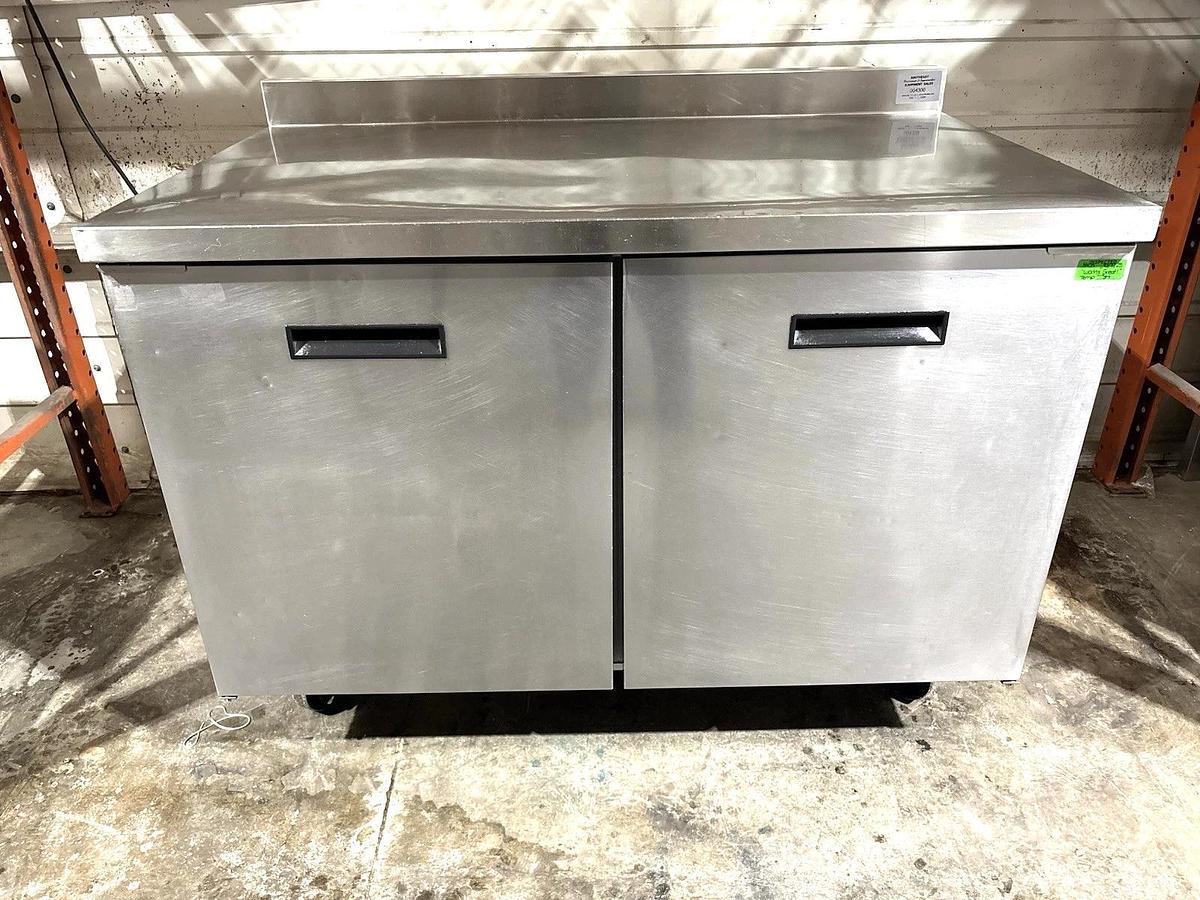 Used Randell 9302-7 Undercounter Worktop Refrigerator Cooler w/ Backsplash, Casters
