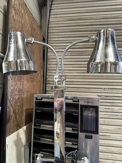 Used 2 Bulb Heat Lamp w/ 2-Way Adjustable Arms - Stainless Steel, 120v